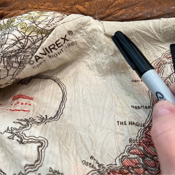 80s Leather Bomber Jacket US Army Air Force Distressed VINTAGE | Sz M unisex - Picture 7 of 17